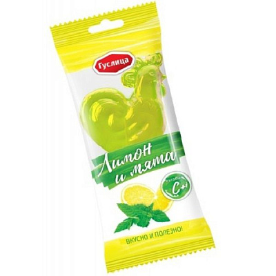Леденец на палочке с витамином С Азбука Здоровья со вкусом лимона и мяты, 17 г