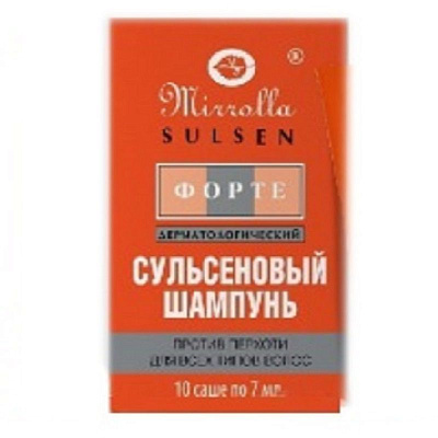 Шампунь против перхоти Миролла сульсен форте саше 7 мл, 10 шт