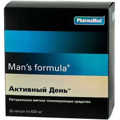 Man`s Formula Активный день Натуральное мягкое тонизирующее средство 630 мг, 30 шт