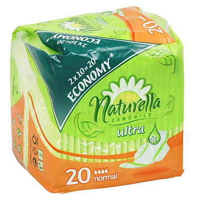 Прокладки гигиенические с крылышками Ultra мягкость календулы Normal Deo Naturella, 20 шт