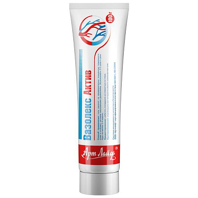 Гель Вазолекс Актив для улучшения кровообращения, снятия тяжести и отечности ног Арт Лайф, 100 г