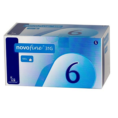 Одноразовые иглы Novofine для шприц-ручки 0,25х6 мм, 100 шт