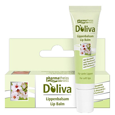 Бальзам для губ с маслом авокадо, жожоба и сладкого миндаля D'oliva, 7 мл