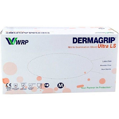 Смотровые перчатки с повышенной чувствительностью Dermagrip Ultra Nitrile размер М, 200 шт