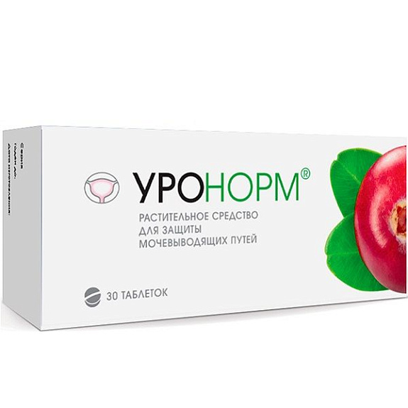 Растительное средство Уронорм для защиты мочевыводящих путей 678 мг, 30 шт