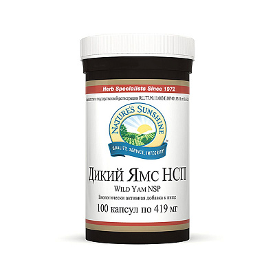 Дикий Ямс, Регулирует гормональный баланс у женщин, NSP, 419 мг, 100 капсул