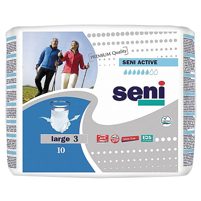 Трусы впитывающие одноразовые для взрослых active large Seni, 10 шт