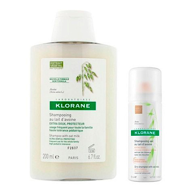 Набор шампуней с молочком овса 2 средства Klorane, 150 мл + 50 мл