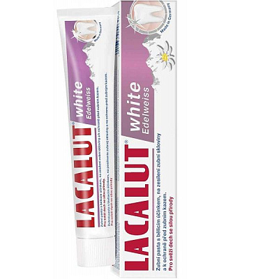 Зубная паста для восстановления белизны зубов и свежего дыхания Lacalut White Edelweiss, 75 мл