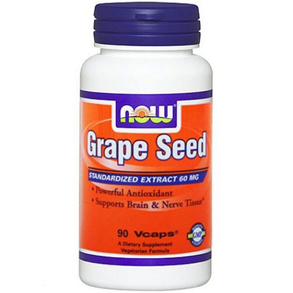 Grape Seed Antioxidant, Антиоксидант, Now Foods, 60 мг, 90 капсул