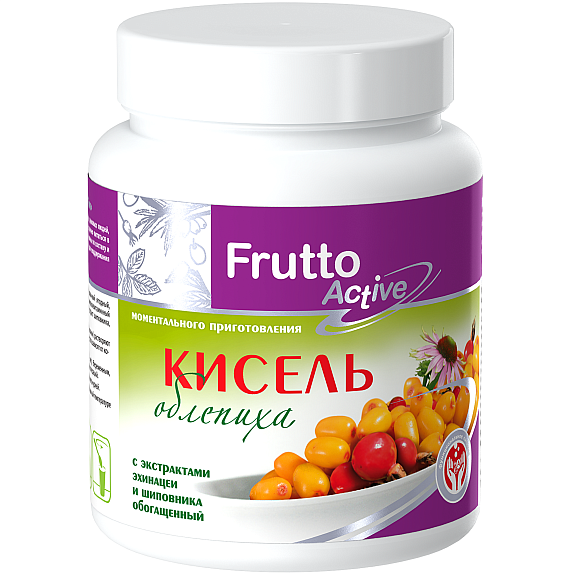 Кисель Облепиха с экстрактами эхинацеи и шиповника Frutto Active Арт Лайф, 300 г