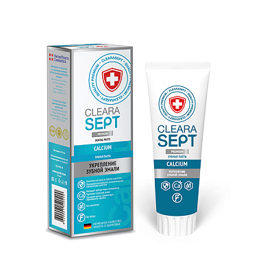 Зубная паста Calcium Укрепление зубной эмали ClearaSept, 75 мл