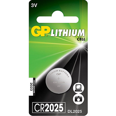 Батарейка дисковая литиевая GP Batteries CR2025 3V, 1 шт