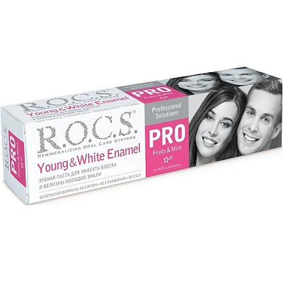 Зубная паста R.O.C.S. Pro Young & White Enamel для эффекта блеска и белизны молодой эмали, 135 г