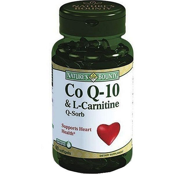 Nature's Bounty Co Q10 & L-Carnitine Коэнзим Q10 и L-карнитин 1580 мг, 60 шт