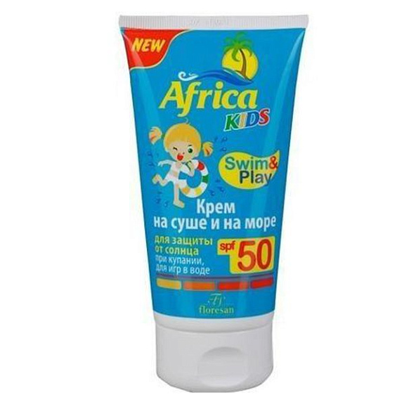Крем для защиты от солнца на суше и на море SPF 50 africa kids Floresan, 150 мл