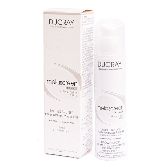 Легкий отбеливающий крем Ducray Melascreen Eclat spf15, 40 мл