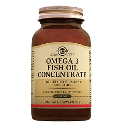 Концентрат рыбьего жира Омега-3 для профилактики сердечно-сосудистых заболеваний, Solgar, 60 капсул