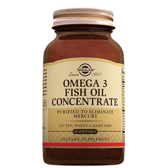 Концентрат рыбьего жира Омега-3 для профилактики сердечно-сосудистых заболеваний, Solgar, 60 капсул