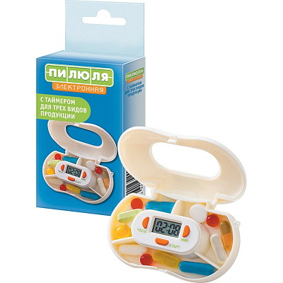 Таблетница электронная Пилюля с таймером для таблеток 3-х видов