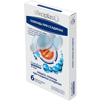 Пластырь Comfort IT-Scar для лечения ссадин Silkoplast, 6 шт