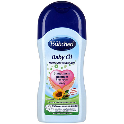 Масло для тела для младенцев с маслом подсолнечника и карите Bubchen, 200 мл
