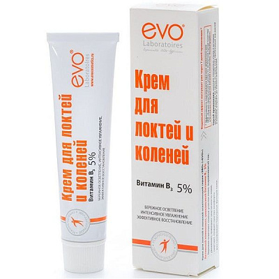 Осветляющий крем для локтей и коленей Evo с витамином B3, 46 мл