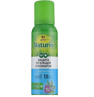 Спрей от комаров и клещей на одежду Gardex Naturin, 100 мл (N002)