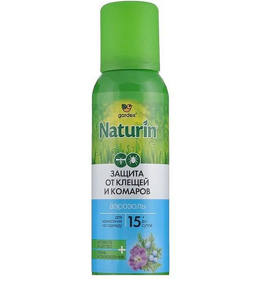 Спрей от комаров и клещей на одежду Gardex Naturin, 100 мл (N002)