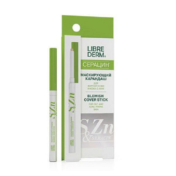Маскирующий карандаш Librederm Серацин для жирной и проблемной кожи, 0,22 г