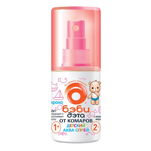 Детский аква спрей 2 в 1 от комаров Дэта, 75 мл