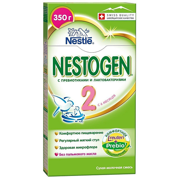 Сухая молочная смесь Nestogen 2 с пребиотиками и лактобактериями, 350 г
