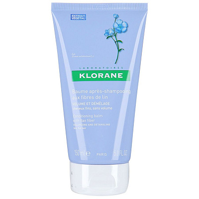 Бальзам-кондиционер с экстрактом льняного волокна Klorane, 150 мл