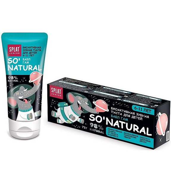 Детская зубная паста Splat Junior Бабл Гам от 6 до 11 лет, 55 мл