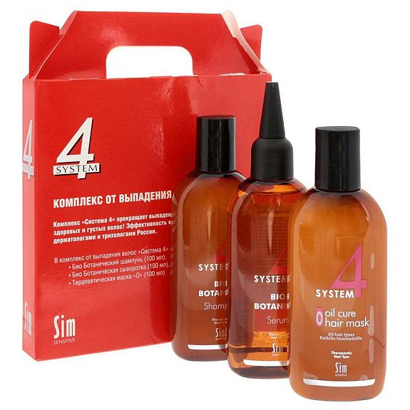Комплекс от выпадения волос шампунь 100 мл маска 100 мл сыворотка 100 мл Sim sensitive