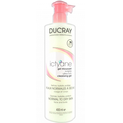 Гель сверхпитательный очищающий для лица и тела Ictyane Ducray, 400 мл