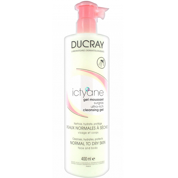 Гель сверхпитательный очищающий для лица и тела Ictyane Ducray, 400 мл