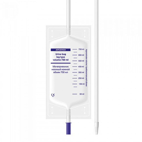 Мочеприемник носимый ножной Apexmed, 750 мл