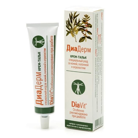 Крем-тальк ДиаДерм для кожи, склонной к опрелостям DiaVit, 75 мл