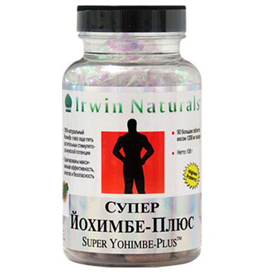 Супер Йохимбе-Плюс Стимулятор потенции Irwin Naturals 1200 мг, 30 таблеток