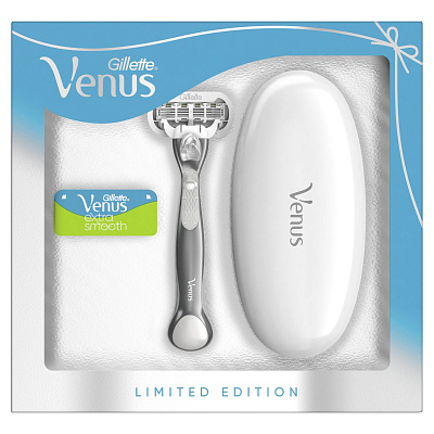 Бритва с 1 сменной кассетой Gillette Venus Platinum + дорожный футляр