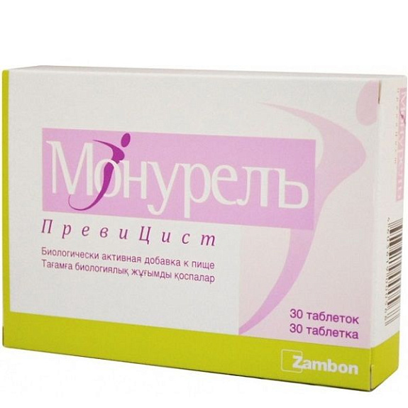 Препарат Монурель Превицист в качестве вспомогательного средства при комплексной терапии заболеваний мочевыводящих путей, 30 шт
