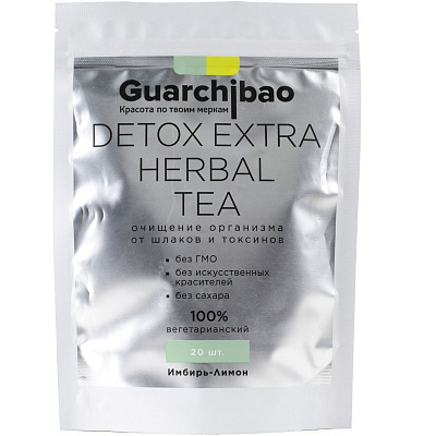 Чай для детокса Guarchibao Detox Extra Herbal Tea имбирь-лимон 1,5 г, 20 шт