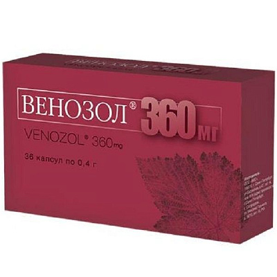 Капсулы Венозол для лечения варикозной болезни вен нижних конечностей 360 мг, 36 шт