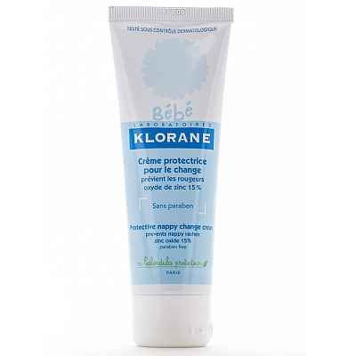 Крем защитный для смены подгузников Klorane, 75 мл