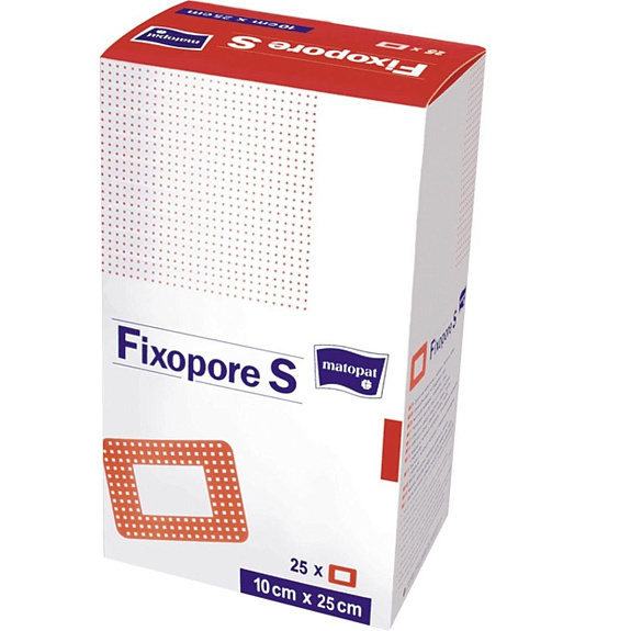 Стерильная повязка с впитывающим слоем Matopat Fixopore S 10х25 см, 25 шт