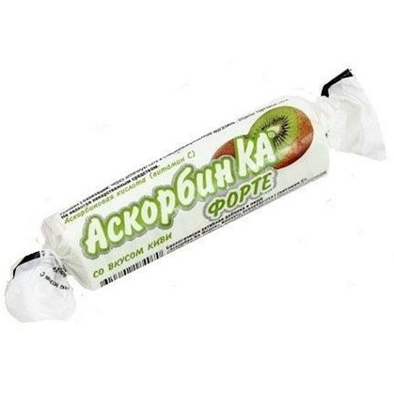 Аскорбиновая кислота жевательная со вкусом киви Аскорбин Ка Форте, 10 шт