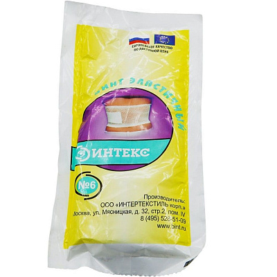 Бинт трубчатый размер 6 (20 Х 4 см) латексно-полиэфирный Интекс