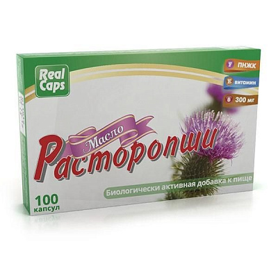 Масло расторопши RealCaps для защиты печени 0,3 г, 100 шт