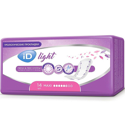 Урологические одноразовые впитывающие прокладки ID Light Maxi, 14 шт